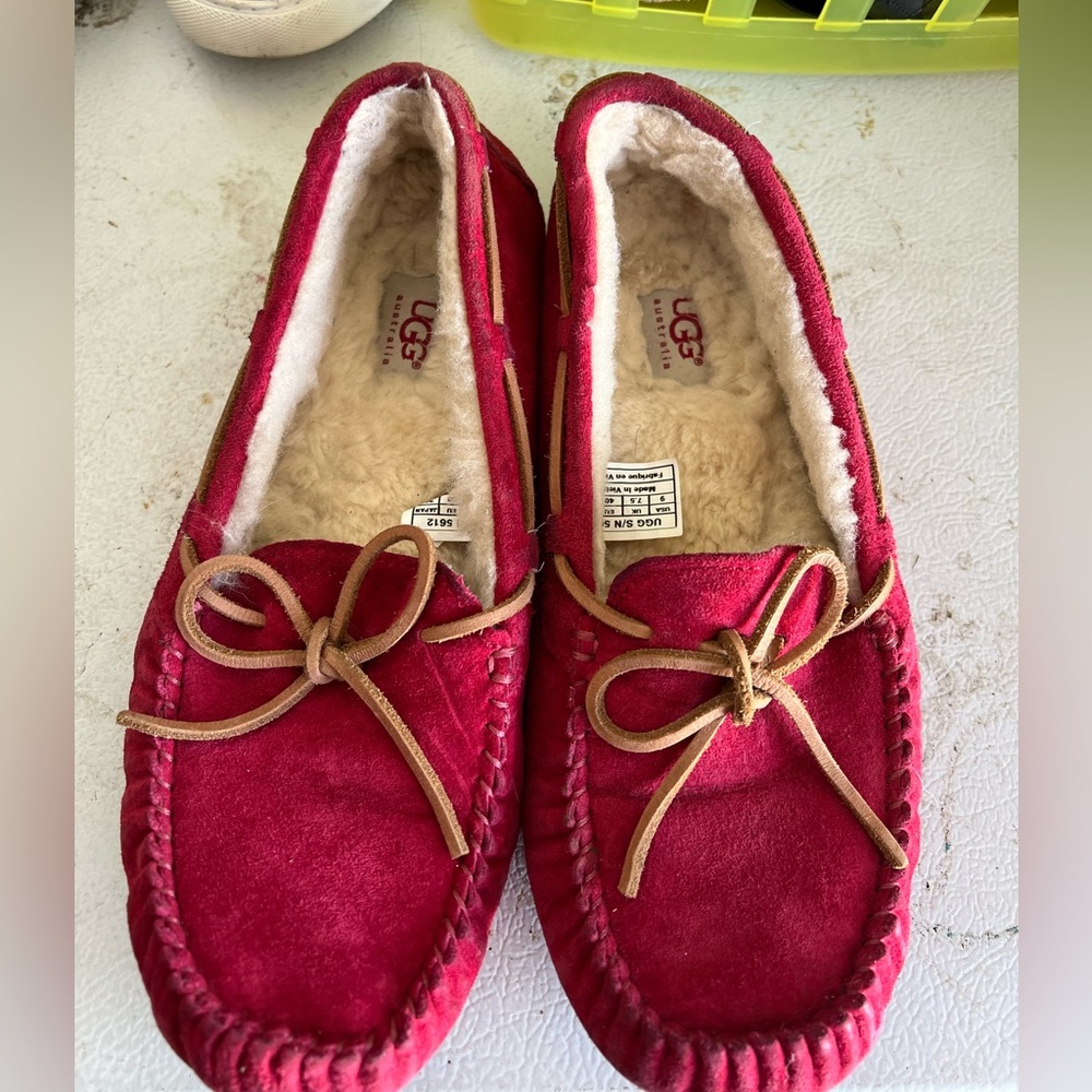 Red Ugg moccasins size 9
